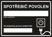 Značení elektro - Text: Spotřebič povolen (černý)