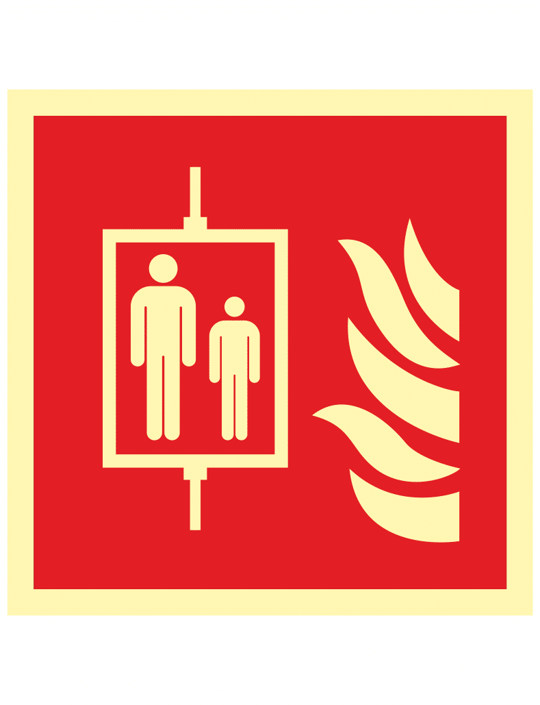 190001f Požární výtah - symbol ISO 7010 fotoluminiscenční - Obrázek 1