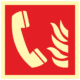 Požární tísňový telefon – symbol ISO 7010 fotoluminiscenční