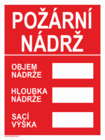 Požární nádrž - objem/hloubka/sací výška
