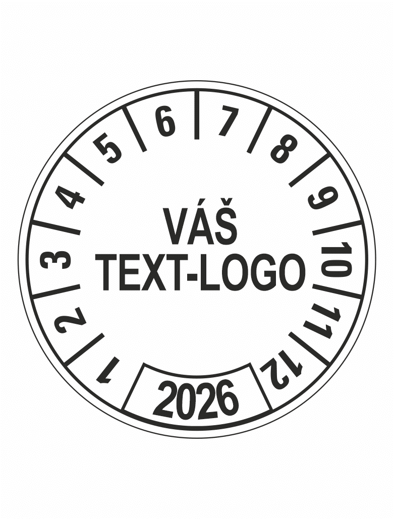 191920-26 Kontrolní štítek 2026 – Váš text/logo - Obrázek 1