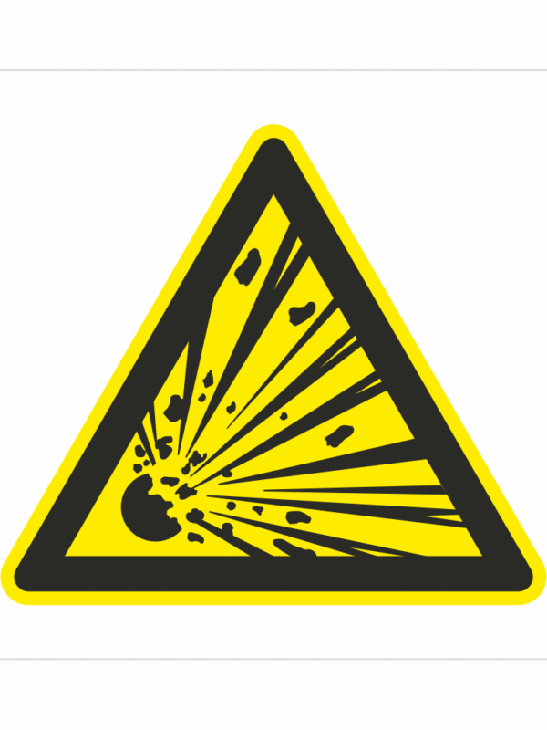 Bezpečnostní značení - Výstražný symbol: Nebezpečné výbušné látky