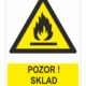 Pozor! sklad hořlavých kapalin ISO 7010