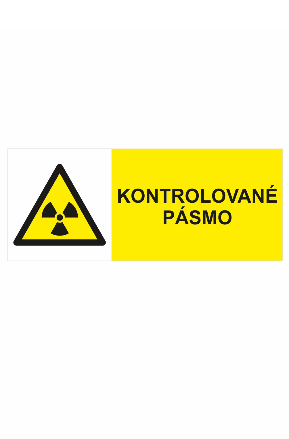 200604V Výstražná bezpečnostní tabulka symbol s textem: "Kontrolované pásmo"
