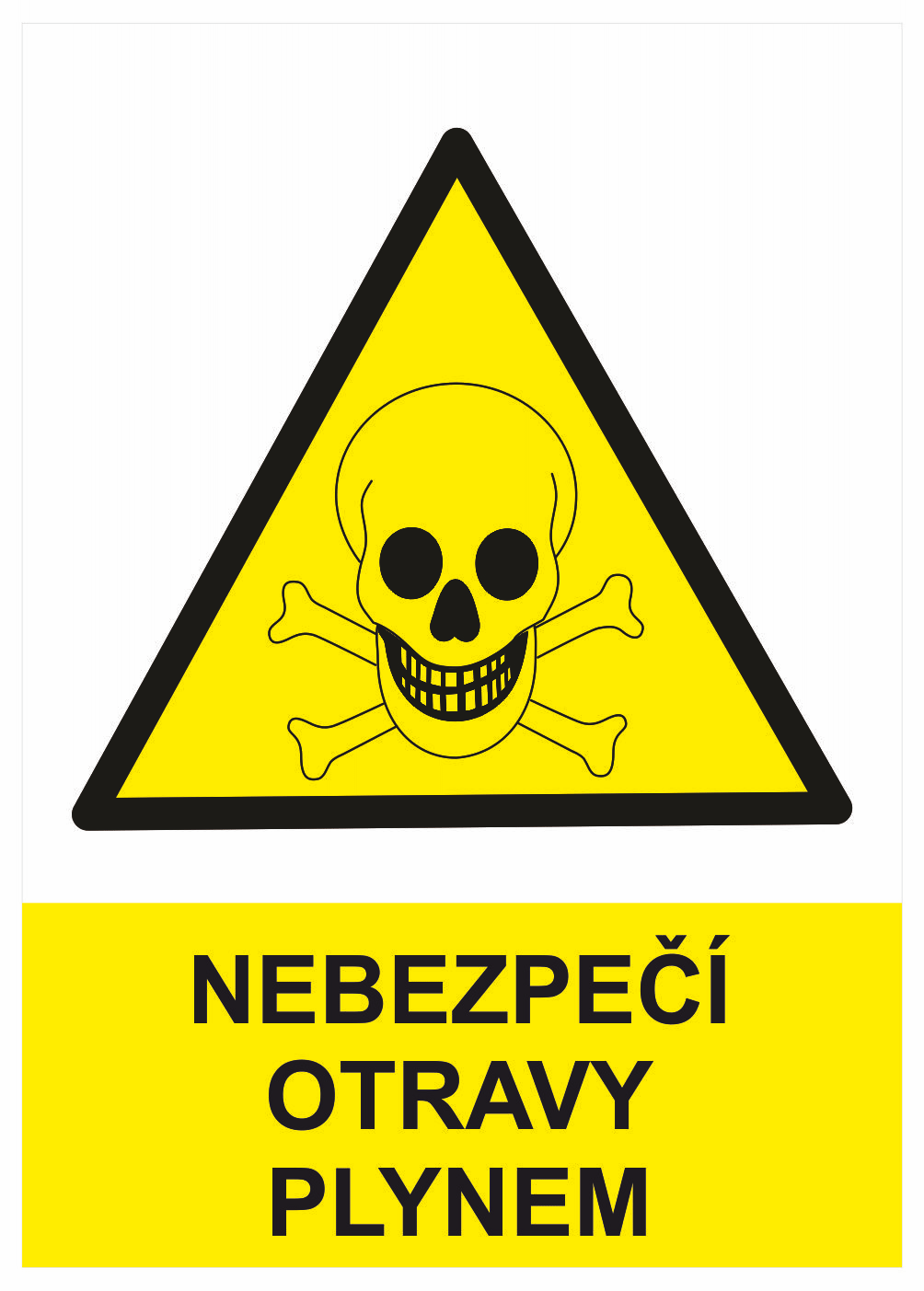 200700 Výstražná bezpečnostní tabulka symbol s textem: "Nebezpečí otravy plynem"