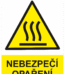 Výstražná bezpečnostní tabulka symbol s textem: "Nebezpečí opaření"