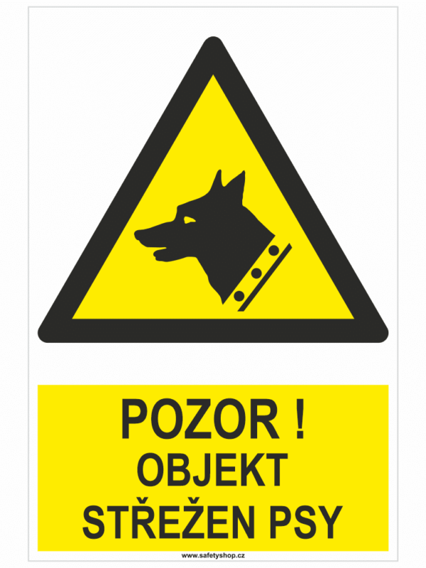 Pozor ! Objekt střežen psy ISO 7010