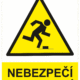 Výstražná bezpečnostní tabulka symbol s textem: "Nebezpečí zakopnutí"