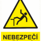 Výstražná bezpečnostní tabulka symbol s textem: "Nebezpečí zřícení"