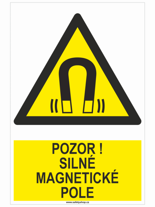 Pozor ! Silné magnetické pole  ISO 7010