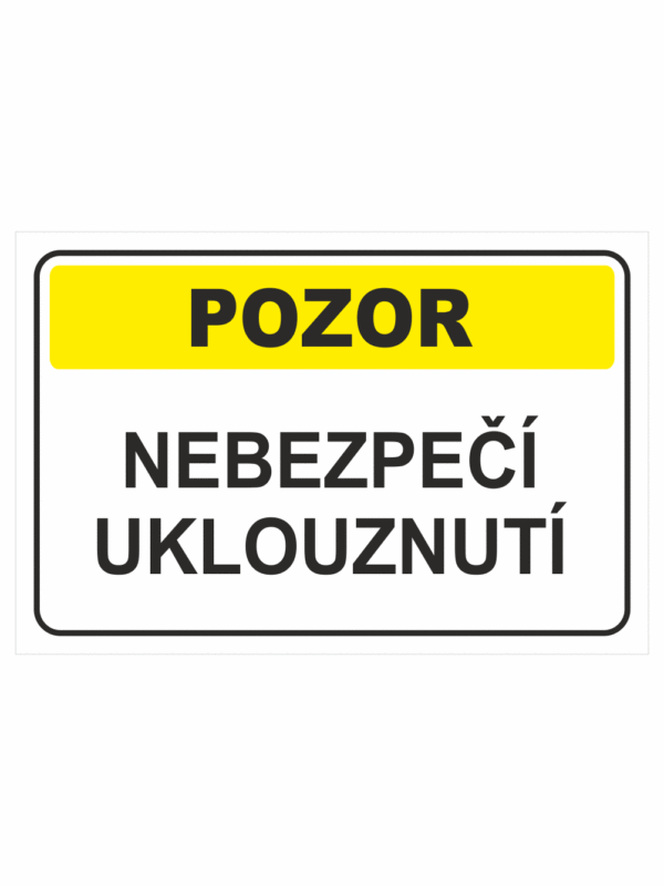 Výstražná textová tabulka: "Nebezpečí uklouznutí"