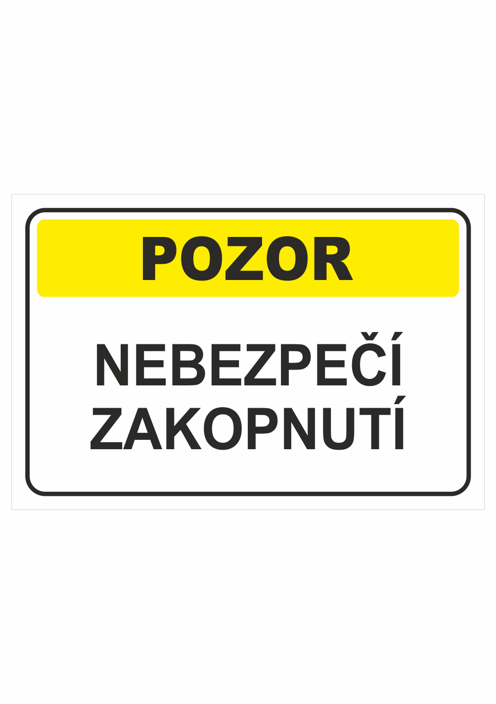201454 Výstražná textová tabulka: "Nebezpečí zakopnutí"