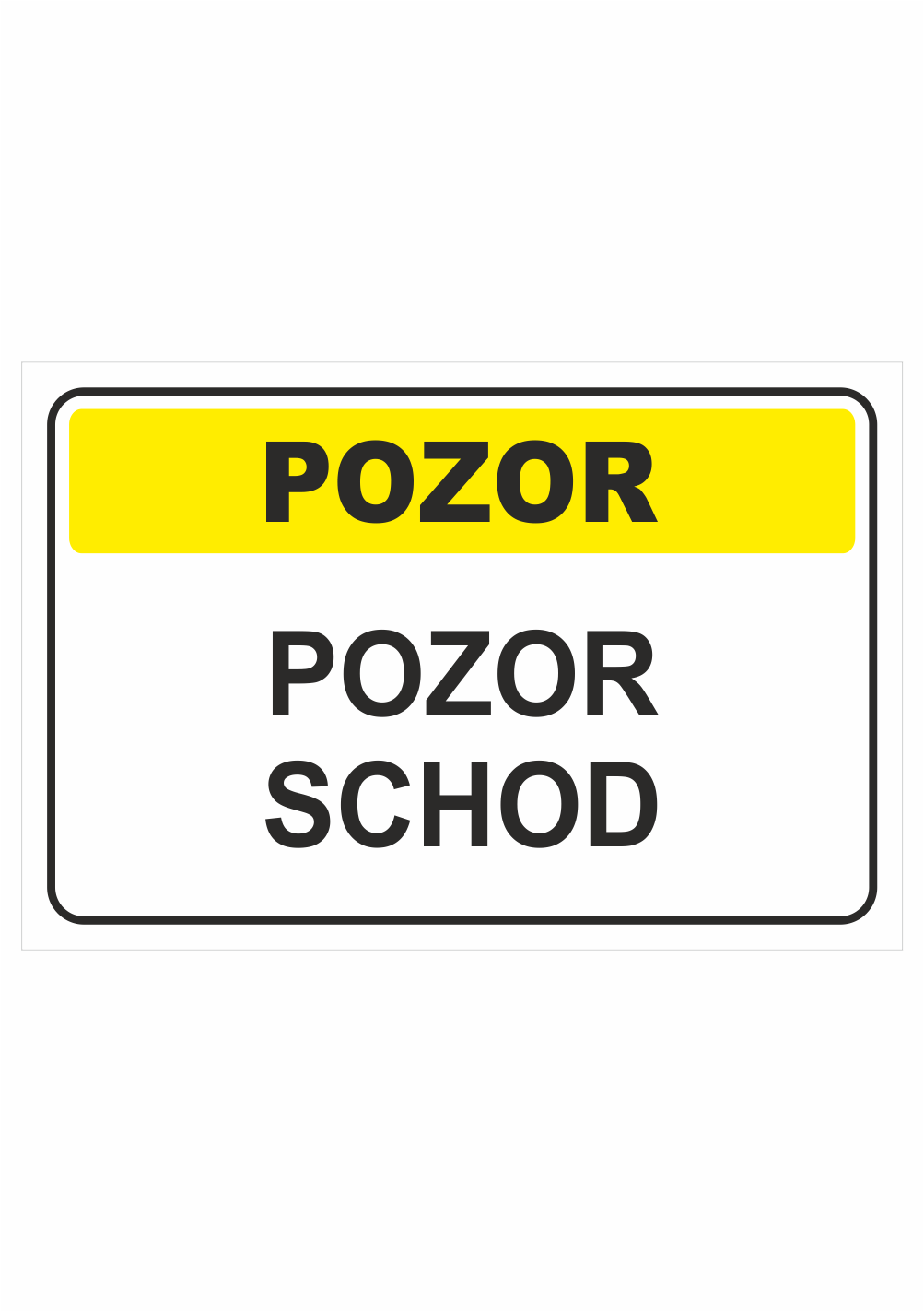 201458 Výstražná textová tabulka: "Pozor schod"