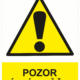 Výstražná bezpečnostní tabulka symbol s textem: "Pozor Nízký průřez"