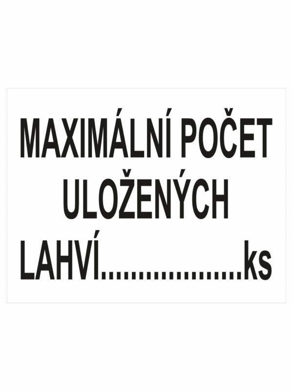 Maximální počet uložených lahví ...... ks