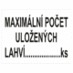 Maximální počet uložených lahví ...... ks