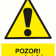 Výstražná bezpečnostní tabulka symbol s textem: "Pozor rotující část"