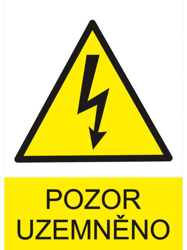 Značení elektro a ESD - Elektro výstrahy: Pozor uzemněno