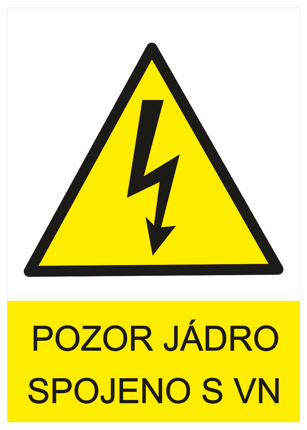 210164 Značení elektro a ESD - Elektro výstrahy: Pozor jádro spojeno v VN