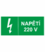 Značení elektro - Značení uzávěrů a vypínačů: Napětí 220 V
