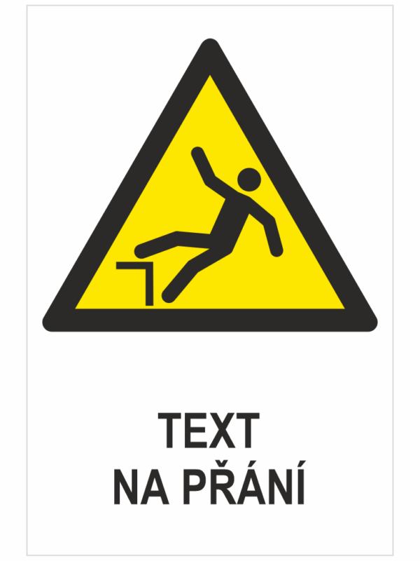 Výstraha pád ISO 7010 - Váš text