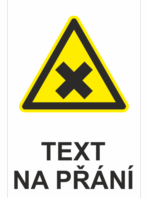 Bezpečnostní výstražná tabulka na přání - Symbol s textem na přání: Dráždivé
