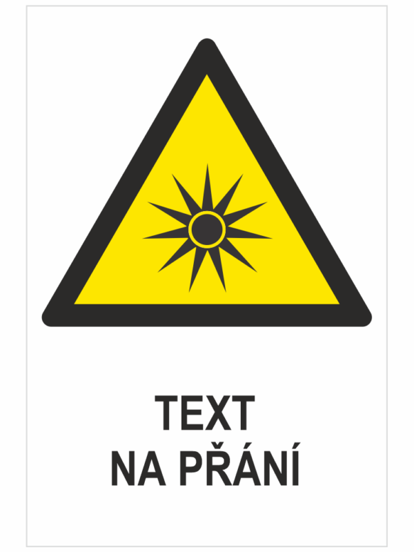 Optické záření ISO 7010 - Váš text