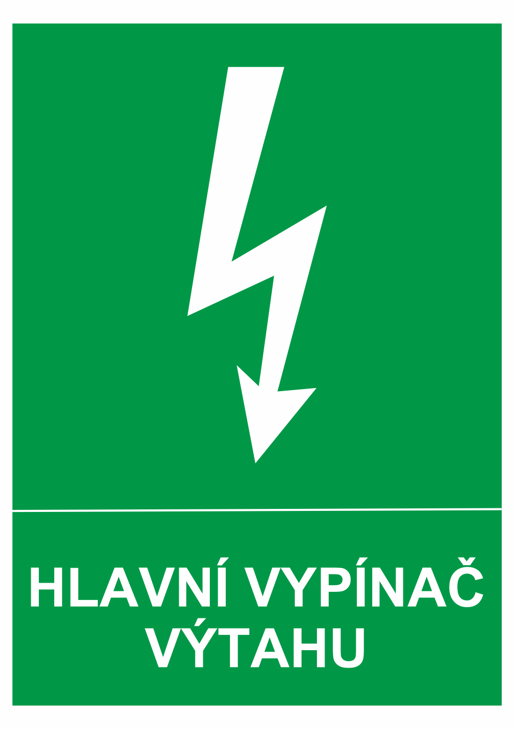 216137 Značení elektro - Značení uzávěrů a vypínačů: Hlavní vypínač výtahu