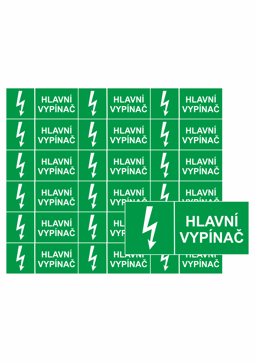 216140A Značení elektro a ESD - Symboly a aršíky: Hlavní vypínač (Aršík)