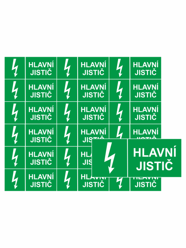 Značení elektro a ESD - Symboly a aršíky: Hlavní jistič (Aršík)