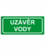 Únikové tabulky a značení bezpečí textová: "Uzávěr vody"