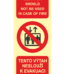 Zákazová bezpečnostní fotoluminiscenční tabulka text anglický a český se symbolem: "Elevator should not be used in case of fire / Tento výtah neslouží k evakuaci osob"
