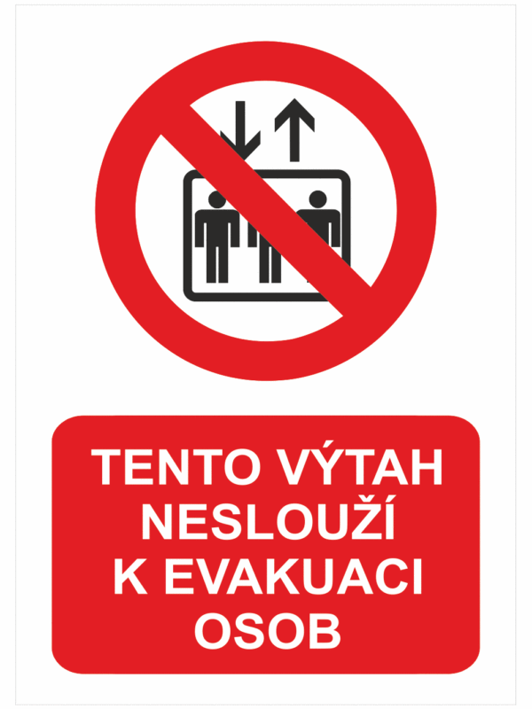 Zákazová bezpečnostní tabulka text se symbolem: