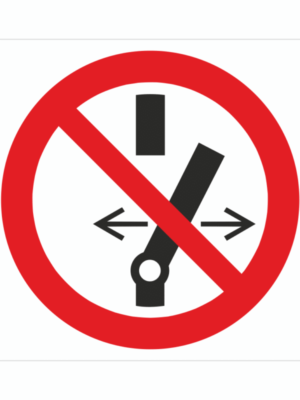 Bezpečnostní značení - Zákazový symbol: Zákaz přepínání
