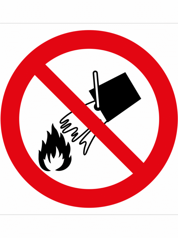 Bezpečnostní značení - Zákazový symbol: Nehasit vodu