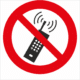 Bezpečnostní značení - Zákazový symbol: Zákaz používání mobilních telefonů
