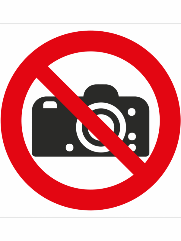 Bezpečnostní značení - Zákazový symbol: Zákaz fotografování