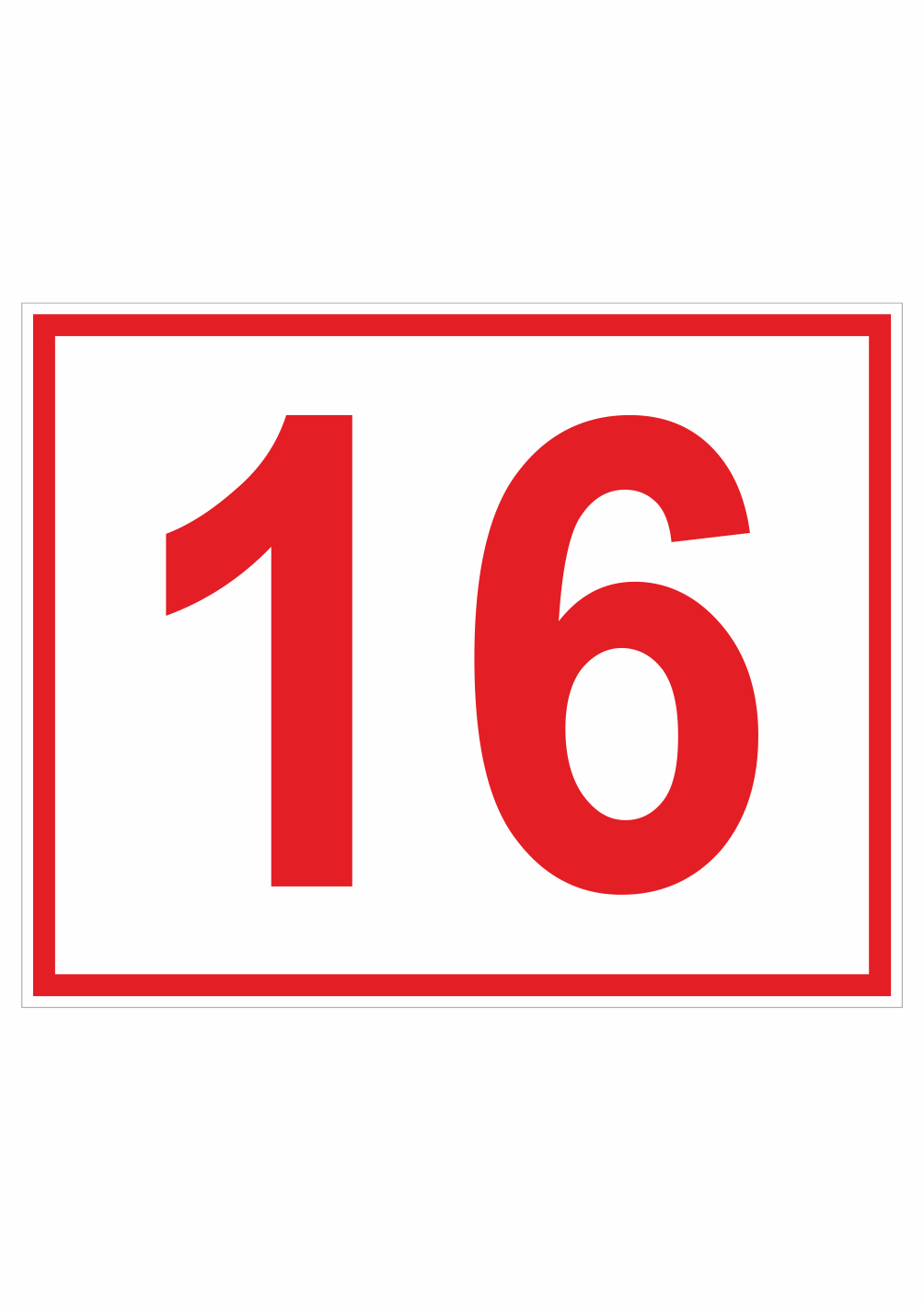 249123 Značení budov - Značení ulic a domů: Číslo orientační, Číslo bez textu (Bílé s červeným písmem)