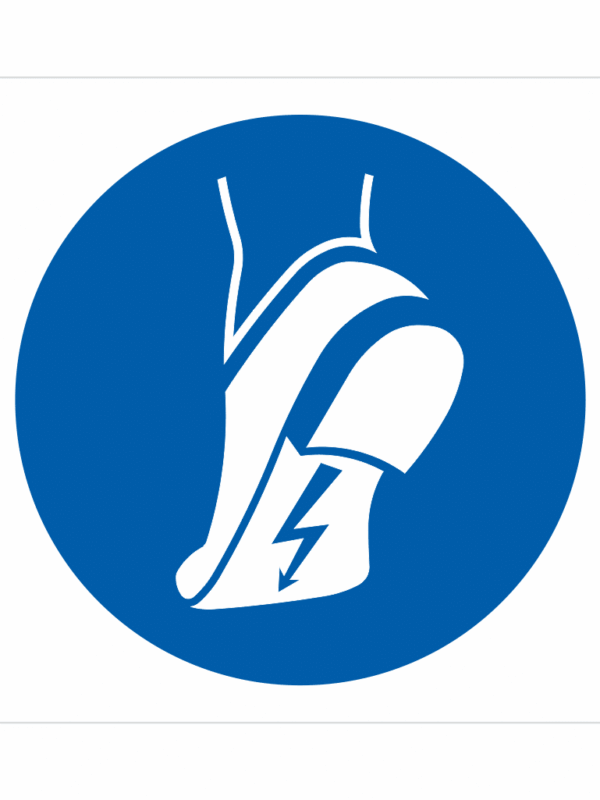 Bezpečnostní značení - Příkazový symbol: Použij antistatickou obuv ISO 7010