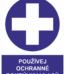 Příkazová bezpečnostní tabulka symbol s textem: "Používej ochranné pokrývky vlasů"