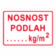 Značení skladů a regálů - Nosnost podlahy: "Nosnost podlah .... kg/m2"