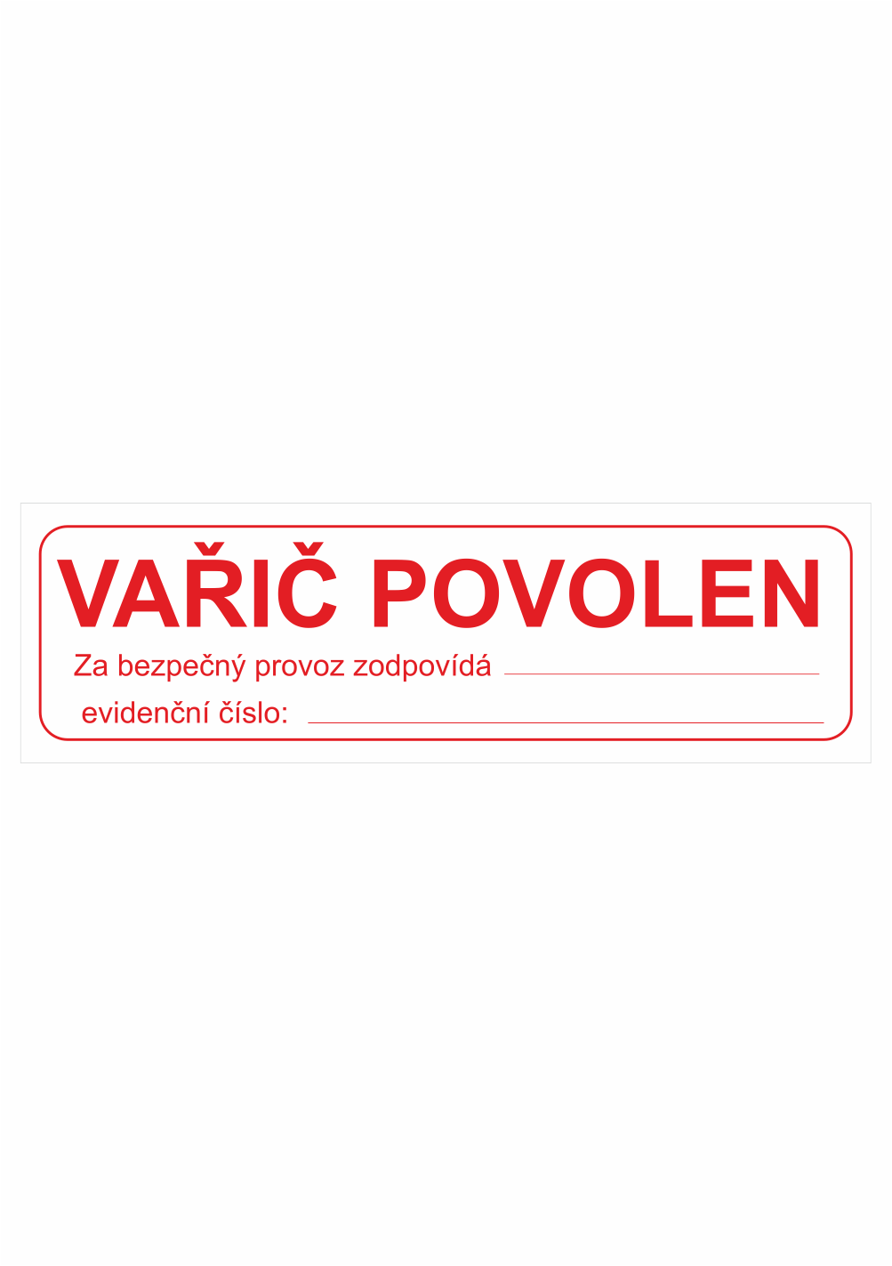 27d029a Značení elektro - Text: Vařič povolen