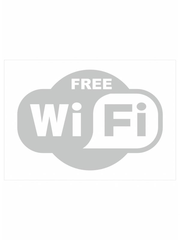 Značení budov, prostorů a vstupů - Označení wifi připojení: "Free Wifi" (Mléčné sklo)