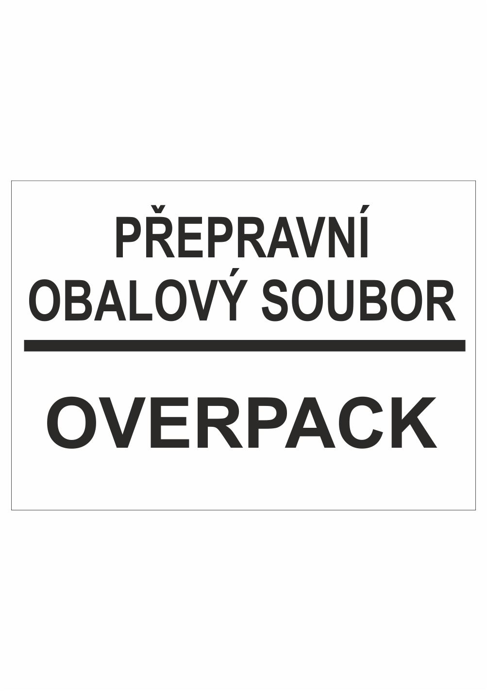 290083 Značení nebezpečných látek a obalů - ADR Texty: Přepravní obalový soubor / Overpack