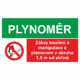Bezpečnostní kombinovaná tabulka: Plynoměr - Zákaz kouření a manipulace s plamenem v okruhu...