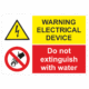 Bezpečnostní vícejazyčné tabulky: Warning electrical equipment / Do not extuingish with water
