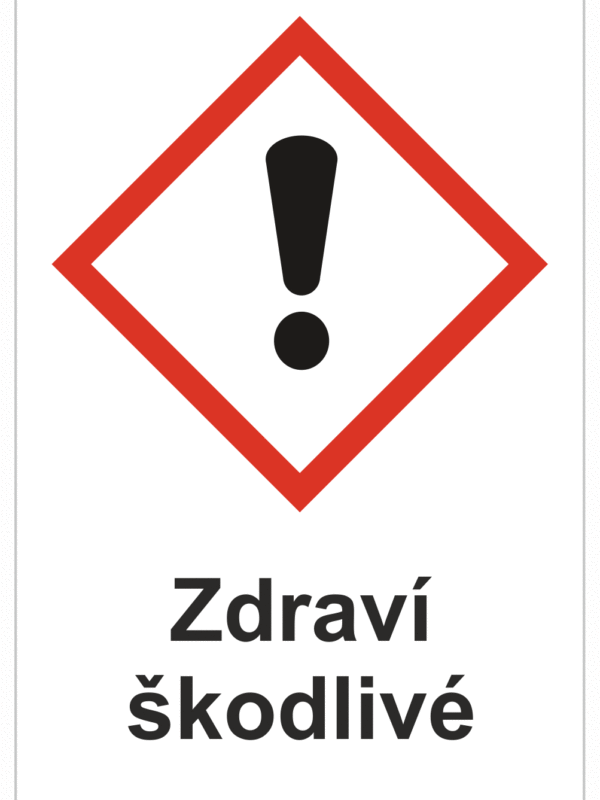 Značení nebezpečných látek a obalů - Symboly GHS s textem: Zdraví škodlivé