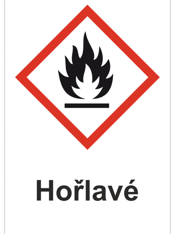 Značení nebezpečných látek a obalů - Symboly GHS s textem: "Hořlavé"