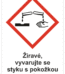 Značení nebezpečných látek a obalů - Symboly GHS s textem: "Žíravé, vyvarujte se styku s pokožkou a zrakem"