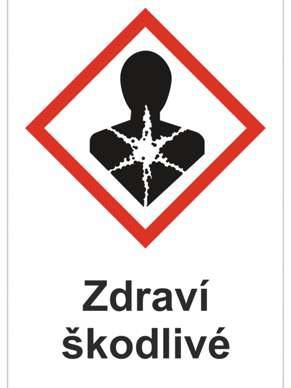 Značení nebezpečných látek a obalů - Symboly GHS s textem: "Zdraví škodlivé"